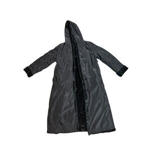 BGSD, Women's Reversible Faux Mink Hooded Maxi Coat, Black, Large, Used
